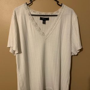 Forever 21 Textured White Tee Size 3x